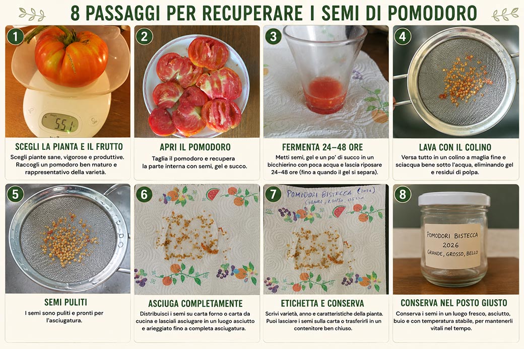 recuperare i semi di pomodoro